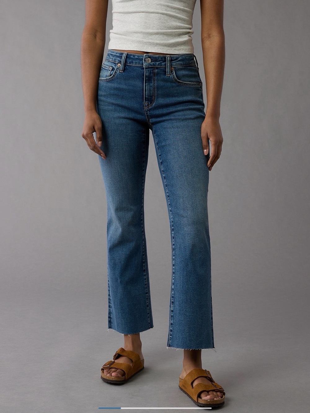 AE Next Level High-Waisted Kick Bootcut Crop Jean